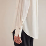 Spencer Silk V Neck Shirt in Cream