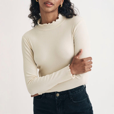 Lizzie Long Sleeve Top in Cream