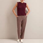 Tatum Wool Blend Tapered Trousers in Red/Black