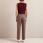 Tatum Wool Blend Tapered Trousers in Red/Black