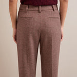 Tatum Wool Blend Tapered Trousers in Red/Black