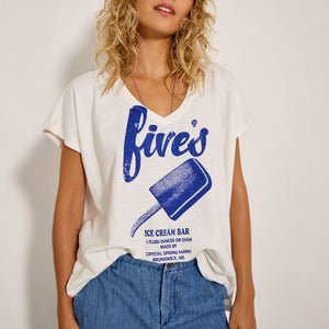 FIVE Tee Shirt in Blue/Meringue