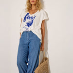 FIVE Tee Shirt in Blue/Meringue