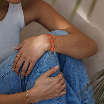 Beaded Bracelet in Tangiers Orange