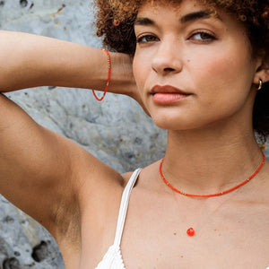 Beaded Necklace in Tangiers Orange