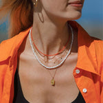 Beaded Necklace in Tangiers Orange