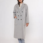 Teuni Long Teddy Coat in Light Grey