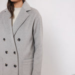 Teuni Long Teddy Coat in Light Grey