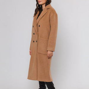 Teuni Long Teddy Coat in Twig