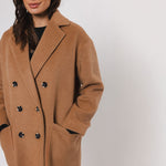 Teuni Long Teddy Coat in Twig