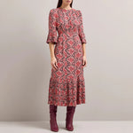 Tibi Snakeskin Print Tea Dress in Pink