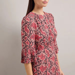 Tibi Snakeskin Print Tea Dress in Pink