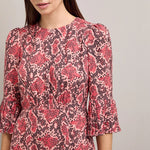 Tibi Snakeskin Print Tea Dress in Pink