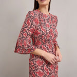 Tibi Snakeskin Print Tea Dress in Pink