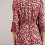 Tibi Snakeskin Print Tea Dress in Pink