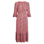 Tibi Snakeskin Print Tea Dress in Pink