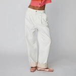 Two-Toned Cotton Pants in Denim Moon Wash