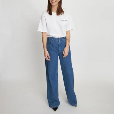 Two Tone Denim Pant in Blue Mix