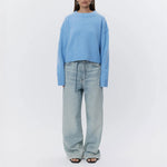 Ulrikke Soft Lambs Wool Jumper in Blue Melange