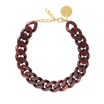 Flat Chain Necklace in Bordeaux Marble