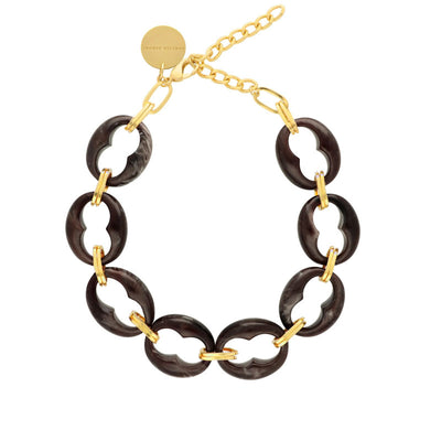 VANESSA BARONI Turtle Necklace in Dark Brown Marble