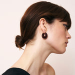 Circlet Earrings in Bordeaux Marble