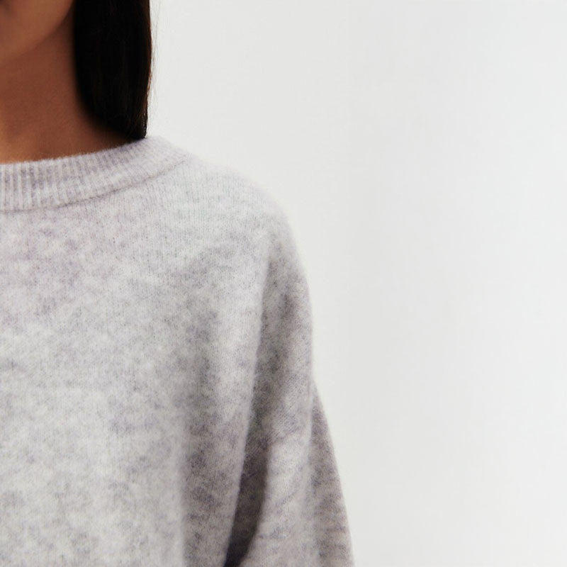 Vitow Jumper in Melange Light Grey