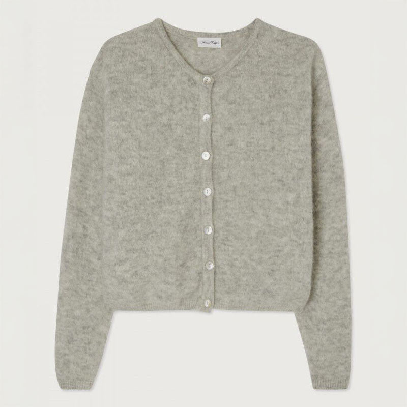 Vitow Cardigan in Melange Light Grey