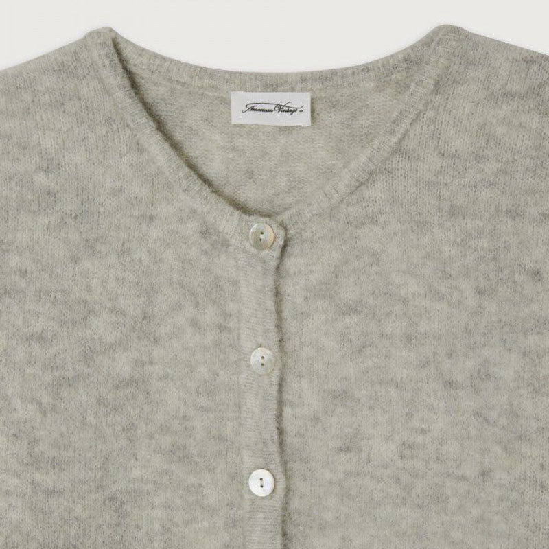 Vitow Cardigan in Melange Light Grey