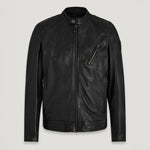 V Racer Leather Jacket in Black