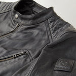 V Racer Leather Jacket in Black