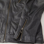 V Racer Leather Jacket in Black