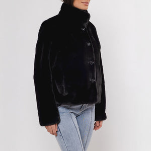 Vie Faux Fur Jacket in Black