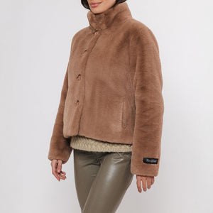 Vie Faux Fur Jacket in Twig