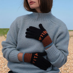 Vita Bella Gloves in Navy/Orange