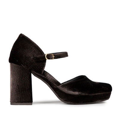 ESSKA Viv High Heeled Shoes in Velvet Carbon