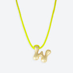 LA MOME BIJOU W Initial Joy Letter Necklace in Gold