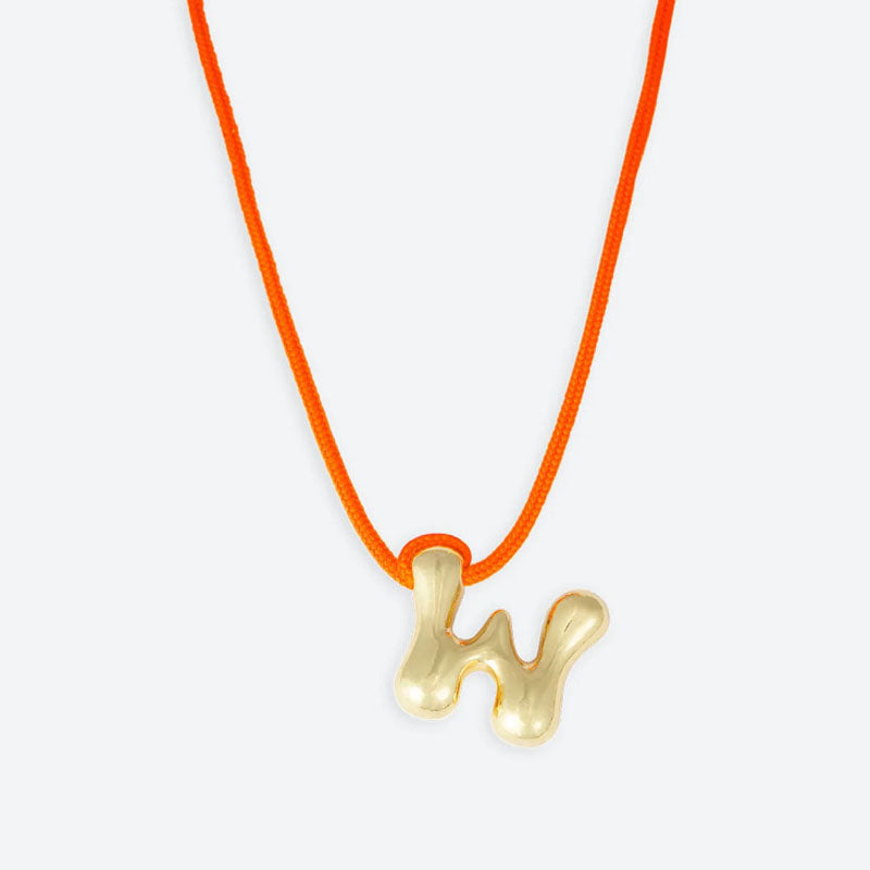 LA MOME BIJOU W Initial Joy Letter Necklace in Gold