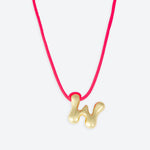 LA MOME BIJOU W Initial Joy Letter Necklace in Gold