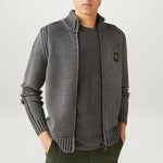 Watch Zip Cardigan in Forge Grey