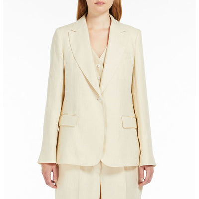 Nalut Linen Canvas Blazer in Sand