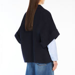 Navarra Short Wool Coat in Navy