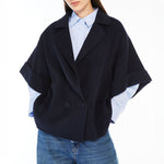 Navarra Short Wool Coat in Navy