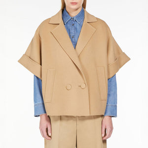 Navarra Short Wool Coat in Beige