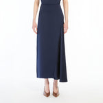 Aia Fluid Satin Skirt in Navy