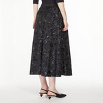 Nome Wide Cotton Skirt with Sequins in Navy