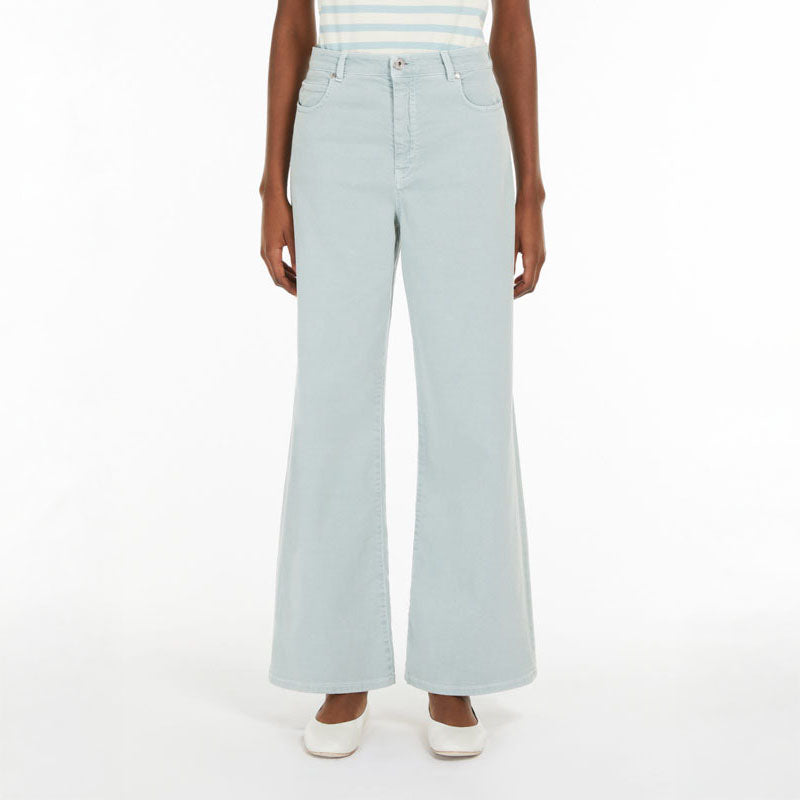 WEEKEND MAXMARA Medina High Waisted Trousers in Pastel Green