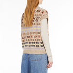 Valvola Knitted Waistcoat Camel Jacquard