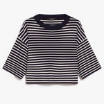 Amato Oversized Stretch Viscose Sweater in Navy