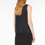 Narva Relaxed Fit Sequin Top in Navy